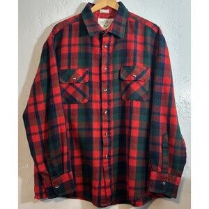 VTG Northwest Territory Soft Flannel Shirt Jacket Men Red Plaid Quilted XL